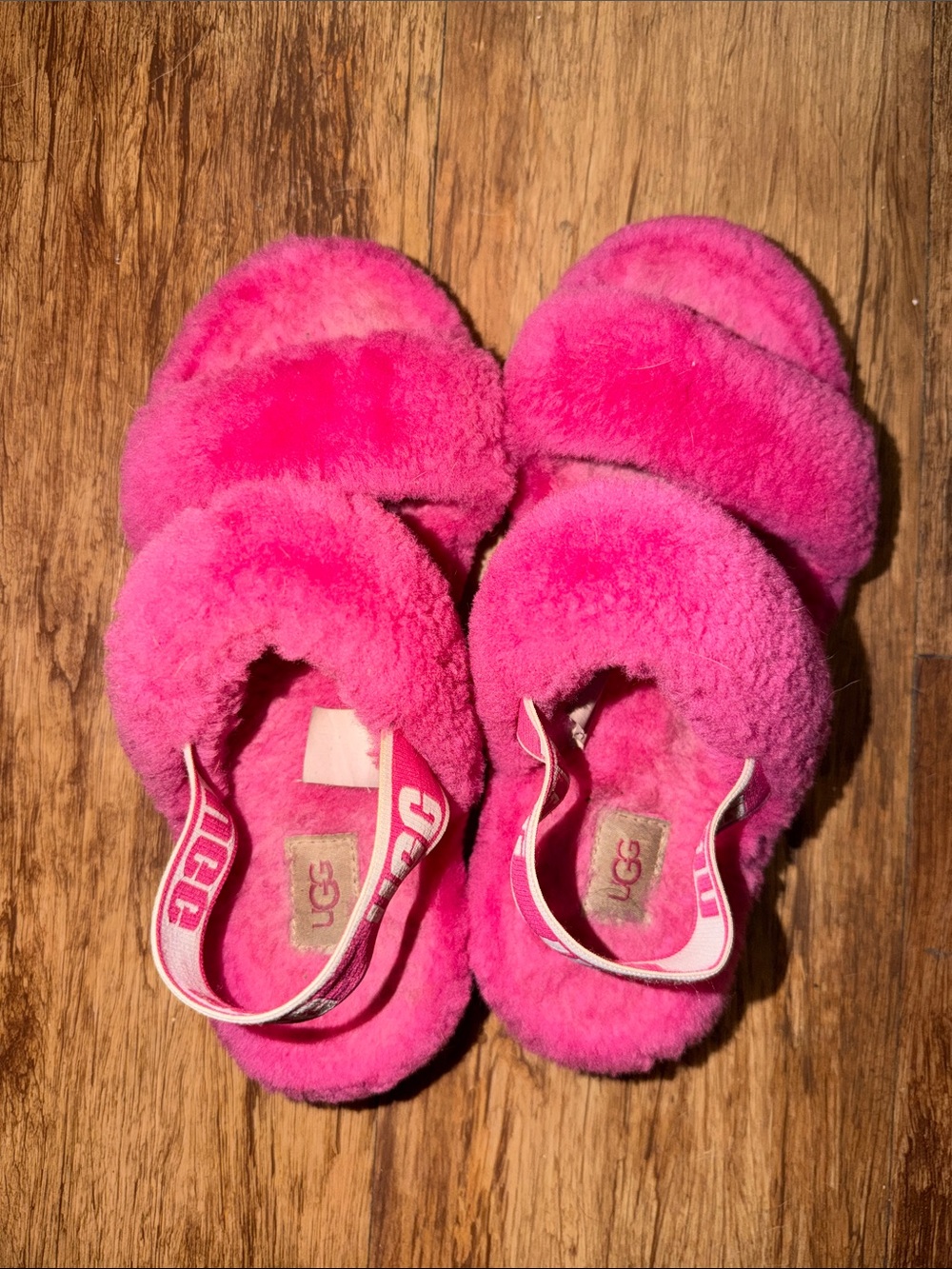 UGG Pink Fluff Slides - Plush Slip-On Sandals